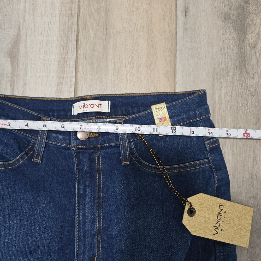 Vibrant Jeans Women 13 W30 Blue Bootcut High Rise Distressed Bell Bottom Y2K - Picture 6 of 10
